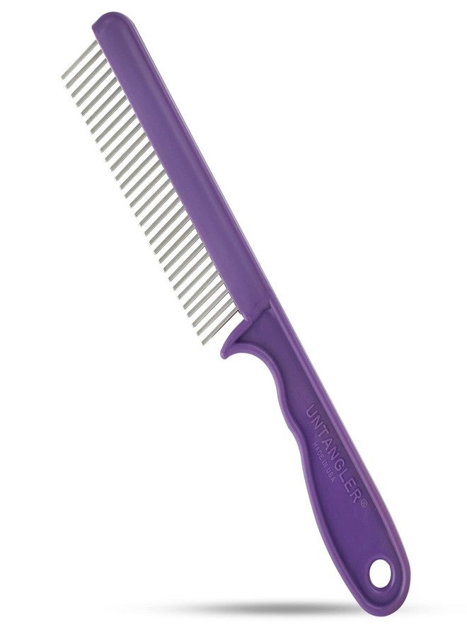 Untangler Super-Groom Combs with Smooth Rotating Teeth for Painless Mat Removal (Royal Purple, 30 Fine-Spaced teeth) - Image 1